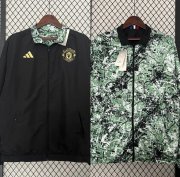 2023-24 Manchester United Green Black Reversible Trench Coat Jacket