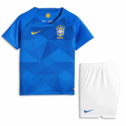 Kids Brazil 2018 World Cup Away Soccer Kit ( Jersey+ Shorts)