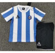Kids 1986 Argentina Retro Home Soccer Kits Shirt With Shorts