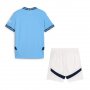 2024-25 Manchester City Home Kids Soccer Kits Shirt With Shorts