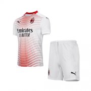 2020-21 AC Milan Kids Away Soccer Kits Shirt with Shorts