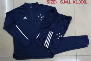 20-21 Cruzeiro Navy Training Kits Sweatshirt with Pants