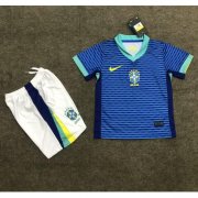 2024 Copa America Brazil Kids Away Soccer Kits Shirt with Shorts