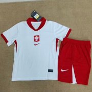 2024 Euro Cup Poland Kids Home Soccer Kits Shirt With Shorts