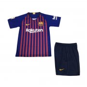 Kids Barcelona 2018-19 Home Soccer Shirt With Shorts