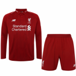 2018-19 Liverpool Home Long Sleeve Soccer Jersey Kit (Shirt + Shorts)