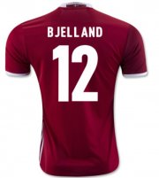 2016 Euro Denmark Home BJELLAND #12 Soccer Jersey