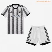 2022-23 Juventus Kids Home Soccer Kits Shirt With Shorts