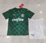 Kids Sociedade Esportiva Palmeiras 2021-22 Home Soccer Kits Shirt With Shorts