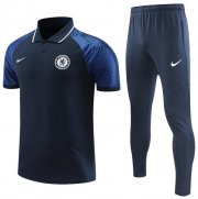 2022-23 Chelsea Navy Polo Kits Shirt + Pants