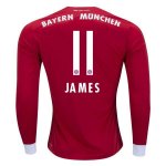 2017-18 Bayern Munich James #11 LS Home Soccer Jersey
