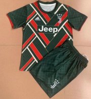 2021-22 Juventus Kids Green Special GC Soccer Kits Shirt With Shorts