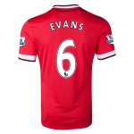 Manchester United 14/15 EVANS #6 Home Soccer Jersey