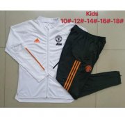 Kids 2020-21 Manchester United White Training Suits Youth Jacket with Pants