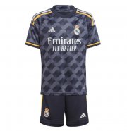 2023-24 Real Madrid Kids Away Soccer Kits Shirt With Shorts