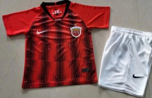 Kids ShangHai SIPG 2020-21 Home Soccer Shirt With Shorts