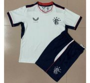 2020-21 Glasgow Rangers Kids Away Soccer Kits Shirt With Shorts