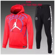 Kids 2020-21 PSG Red Sweat Shirt and Pants Training Suits