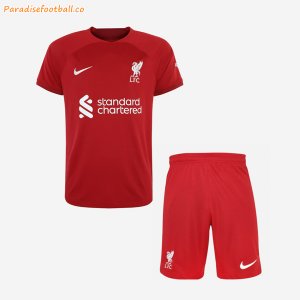 Kids 2022-23 Liverpool Home Soccer Kits Shirt With Shorts