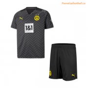 2021-22 Borussia Dortmund Kids Away Soccer Kits Shirt With Shorts