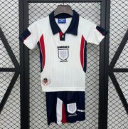 1998 England Retro Kids Home Soccer Kit Shirt With Shorts