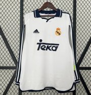 2000-01 Real Madrid Retro Long Sleeve Home Soccer Jersey Shirt