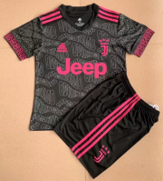 2021-22 Juventus Kids Black Pink Special Soccer Kits Shirt With Shorts