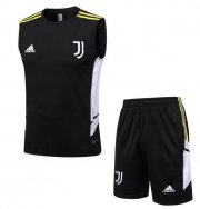 2022-23 Juventus Black Training Kits Vest Shirt with Shorts