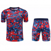 2021-22 Bayern Munich Red Blue Training Kits Shirt with Shorts