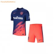 Kids 2021-22 Atletico Madrid Away Soccer Kits Shirt With Shorts