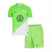 2023-24 Wolfsburg Kids Home Soccer Kits Shirt With Shorts