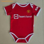 2021-22 Manchester United Infant Home Soccer Jersey Little Baby Kit