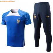 2022-23 France Black Pre-Match Training Kit Shirt with Pants