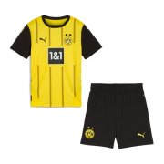 2024-25 Borussia Dortmund Home Kids Soccer Kits Shirt With Shorts