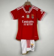 2023-24 Benfica Kids Home Soccer Kits Shirt With Shorts & Champions Golden Patch