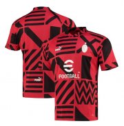 2022-23 AC Milan Red Black Pre-Match Training Shirt