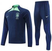 2022 FIFA World Cup Brazil Navy Training Kits Sweatshirt with Pants