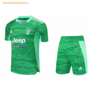 2021-22 Juventus Green Goalkeeper Soccer Kit Shirt with Shorts