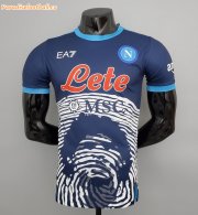2021-22 Napoli Maglia Gara Maradona Special Navy Soccer Jersey Shirt Player Version