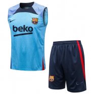 2022-23 Barcelona Blue Training Vest Kits Shirt with Shorts