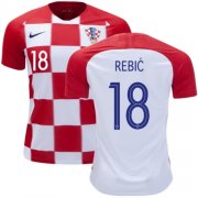 2018 World Cup Croatia Home Soccer Jersey Shirt Ante Rebic #18