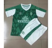 2020-21 Werder Bremen Kids Black Grey Soccer Kits Shirt With Shorts