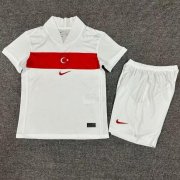 2024 Euro Cup Turkey Kids Home Soccer Kits Shirt With Shorts