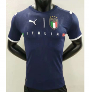 2021-2022 EURO Italy Goalkeeper Blue Soccer Jersey Shirt Player Version