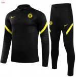 Kids 2021-22 Chelsea Black Youth Training Suits Sweatshirt with Pants