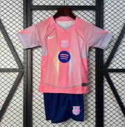 2025-26 Barcelona Kids Pink Special Soccer Kits Shirt With Shorts
