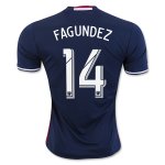 2016-17 New England Revolution 14 FAGUNDEZ Home Soccer Jersey