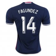 2016-17 New England Revolution 14 FAGUNDEZ Home Soccer Jersey