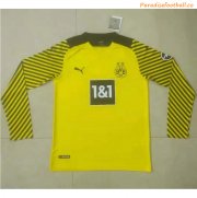 2021-22 Borussia Dortmund Long Sleeve Home Soccer Jersey Shirt