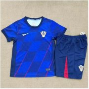 2024 Euro Cup Croatia Kids Away Soccer Kits Shirt with Shorts